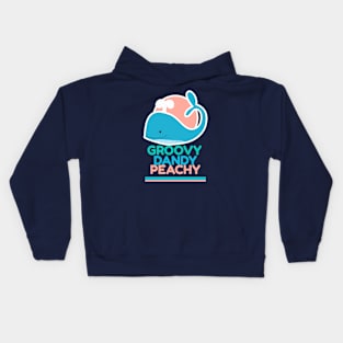 Vintage Whale - Fun Whale - Groovy Baby Kids Hoodie